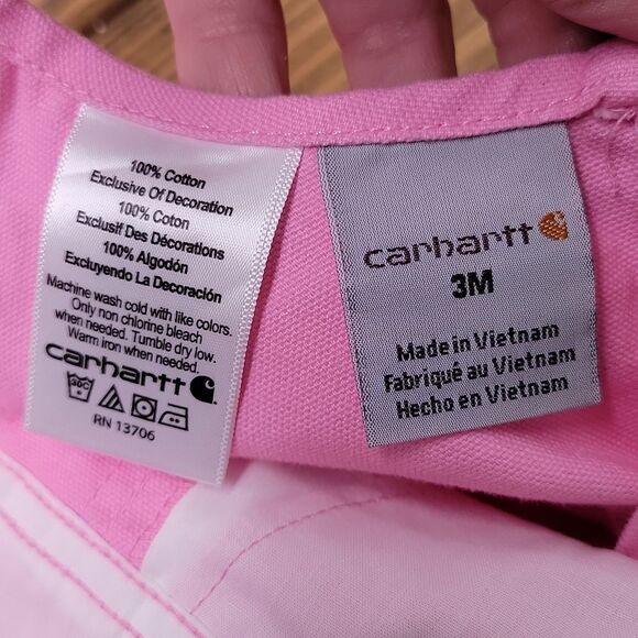 Carhartt. Pink Kids Overalls. Size 3 Month. Like New - Picture 5 of 6